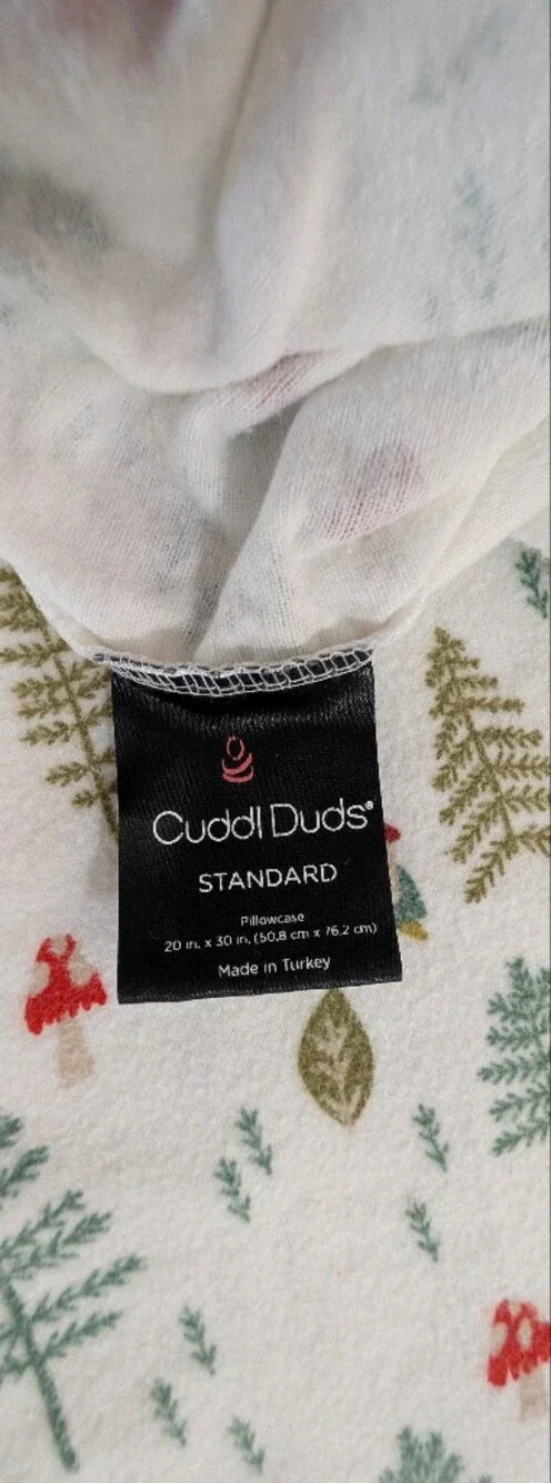 Cuddle Duds Flannel Queen Sheet Set GNOMES 4PC Soft & Cozy Barely Used Mushroom